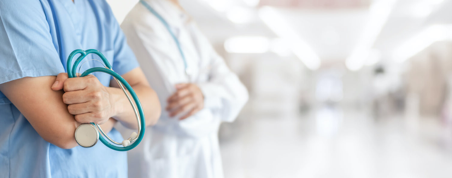 Healthcare professional with patient